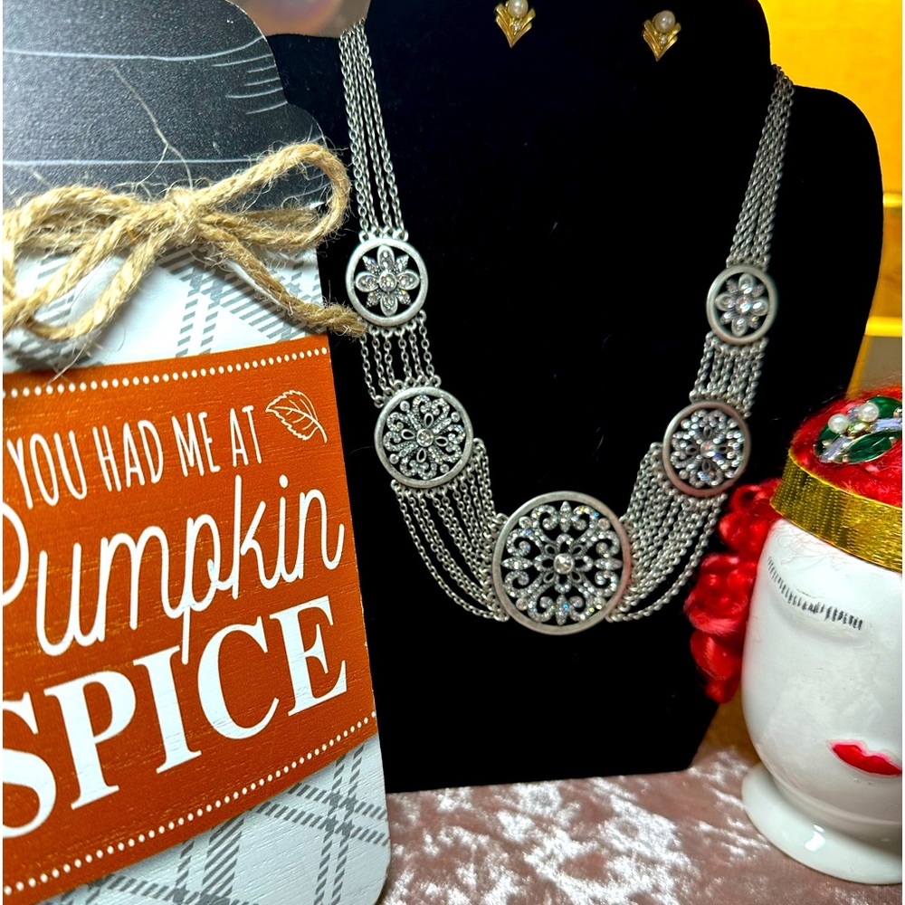 Angelique Swarovski Touchstone crystal necklace.